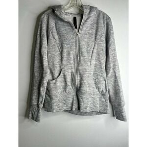 90 Degree Reflex Fleece Zipup Hoodie Jacket Gray Activewear Pockets Size Medium
